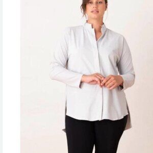 ADAY Something Borrowed top Light Gray Casual Shirt XL